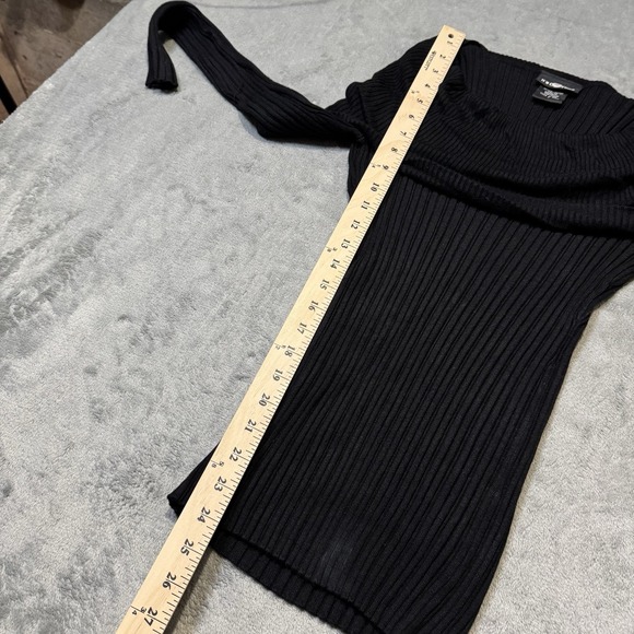 VTG Y2K Its Our Time Fully Ribbed Off The Shoulder Dress Size L Stretch Preppy - Picture 7 of 7